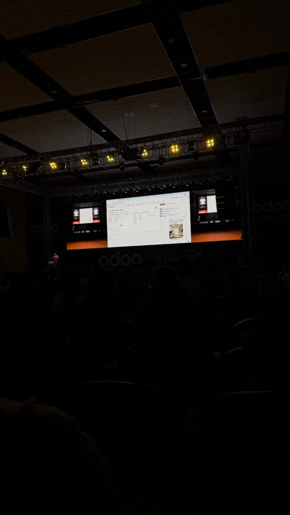 Audience at the Odoo 20 keynote during Odoo Experience 2026 India
