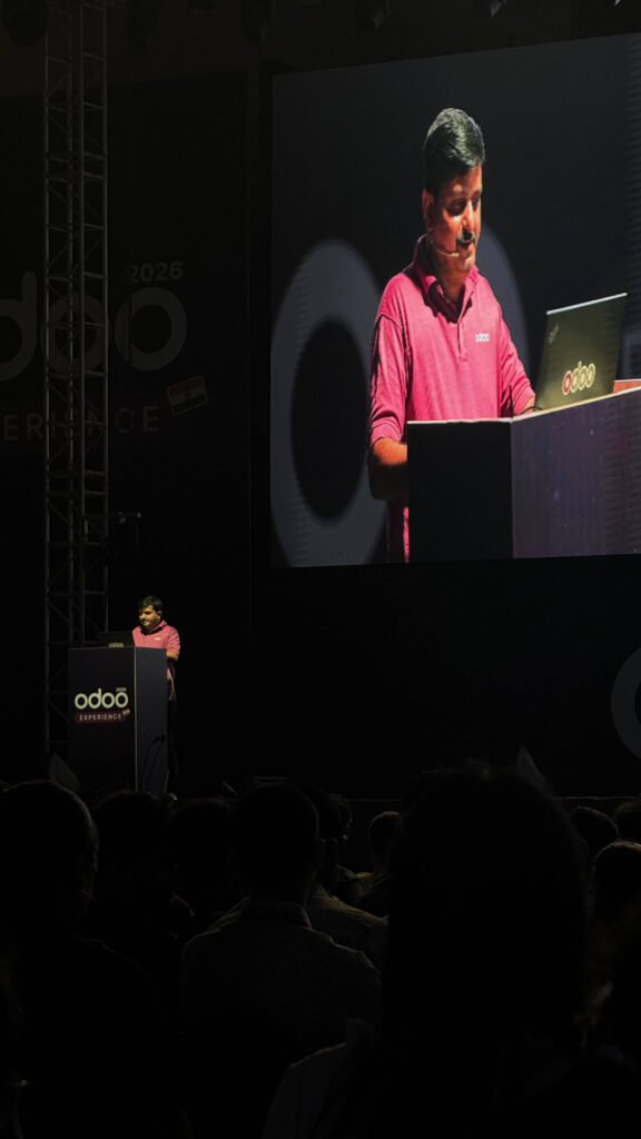 Odoo 20 keynote at Odoo Experience 2026 India in Gandhinagar